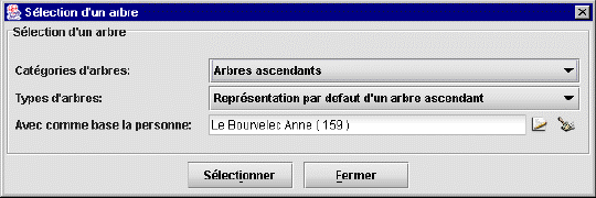 Slection d'un arbre pour une personne
